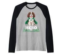 Springer Dog Hero for Liver Cancer Awareness Support Warrior Raglan Baseball Tee