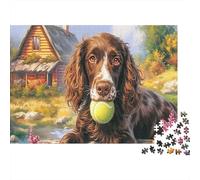 Springer Spaniel 1000 Pc Cardboard Puzzle Family Handsome Little Dog Jigsaw for The Whole Family Birthday Gift Housewarming Fun Present Activity for Home 52x38cm/1000pcs