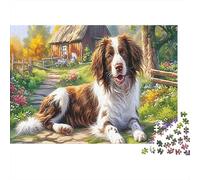 Springer Spaniel 1000 Pc Thick Cardboard Puzzle Jigsaw for All Ages Family Cardboard Holiday Handsome Little Dog Puzzle Activity Indoor Leisure Office Break Travel 38x26cm/1000pcs