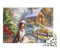 Springer Spaniel 1000 Pcs Sturdy Cardboard Cute Dog Premium Jigsaw Puzzle Kids Beginners Logic Skill for Framing Thoughtful Gift Idea 70x50cm/1000pcs