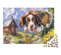 Springer Spaniel 1000 Piece Cardboard Cute Dog Jigsaw Puzzle Box Set Teen Fans Logic Skill Office Leisure for Adults 70x50cm/1000pcs