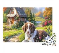 Springer Spaniel 1000 Piece Cardboard Jigsaw Puzzle Family Fun Educational Parent-Child Handsome Little Dog Puzzle Game for The Whole Family Puzzle Lovers 70x50cm/1000pcs