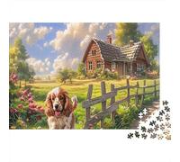 Springer Spaniel 1000 Piece Cardboard Jigsaw Puzzle Family Fun Handsome Little Dog Jigsaw for The Whole Family Parent-Child Educational All Ages Home Activity 70x50cm/1000pcs
