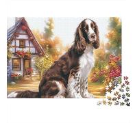 Springer Spaniel 1000 Piece Cardboard Jigsaw Puzzle Family Fun Handsome Little Dog Jigsaw for The Whole Family Parent-Child Educational All Ages Home Activity 38x26cm/1000pcs