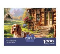 Springer Spaniel 1000 Piece Jigsaw Puzzle Challenging And Relaxing Gift Cute Pet for Adults Kids Seniors Challenging Brain Teaser Home Decoration Puzzle 38x26cm/1000pcs