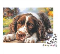 Springer Spaniel 1000 Piece Jigsaw Puzzle for Kids And Adults Lying Spaniel Fence Brainteasing Jigsaws Educational Games Creativity & Gift Giving 70x50cm/1000pcs