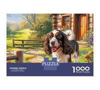 Springer Spaniel 1000-Piece Jigsaw Puzzle Path Joyful Tongue-out- Educational & Challenging Game for Kids 70x50cm/1000pcs