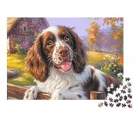 Springer Spaniel 1000 Piece Puzzle Energetic Spotted Alert Springer Spaniels Paper Jigsaw, Calming Brain Challenge And Creative Home Activity for Adults 38x26cm/1000pcs