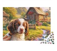 Springer Spaniel 1000 Piece Puzzle Energetic Spotted Alert Springer Spaniels Smooth Precision Cut Paper Puzzle, Challenging Brain Game And Relaxing Leisure for Adults 52x38cm/1000pcs