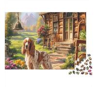 Springer Spaniel 1000 Piece Sturdy Cardboard Jigsaw Puzzle Handsome Little Dog Family Jigsaw for The Whole Family Family Fun Lovers All Ages Housewarming Gift Puzzle 52x38cm/1000pcs