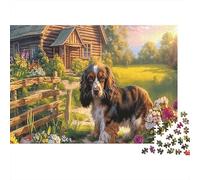 Springer Spaniel 1000 Pieces Cardboard Jigsaw Puzzles for The Whole Family Family Fun All Ages Parent-Child Educational Handsome Little Dog Puzzle Game Home Activity 70x50cm/1000pcs