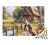 Springer Spaniel 1000 Pieces Cardboard Jigsaw Puzzles for The Whole Family Family Fun All Ages Parent-Child Educational Handsome Little Dog Puzzle Game Home Activity 52x38cm/1000pcs