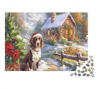 Springer Spaniel 1000 Pieces Cardboard Jigsaw Puzzles for The Whole Family Family Fun All Ages Parent-Child Educational Handsome Little Dog Puzzle Game Home Activity 70x50cm/1000pcs