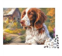 Springer Spaniel 1000 Pieces Jigsaw Puzzles Engaging Educational Games Spaniel Cozy Blanket Jigsaw Puzzles Home Decoration for Adults And Kids 52x38cm/1000pcs