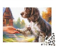 Springer Spaniel 1000 Pieces Jigsaw Puzzles Engaging Family Games Spaniel Shaking Hand Jigsaw Puzzle Beautiful Decoration for Adults And Kids 52x38cm/1000pcs