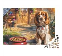 Springer Spaniel 1000 Pieces Jigsaw Puzzles Engaging Family Games Spaniel with Food Bowl Jigsaw Puzzle Unique Puzzle Gift for Gifts 70x50cm/1000pcs