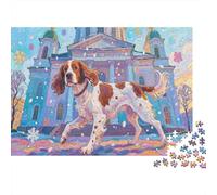 Springer Spaniel 1000 Pieces Jigsaw Puzzles for Adults Dog Festive Gifts Family Challenging Educational Challenge Home Decoration for Home Decoration Gifts 1000pcs (75x50cm)