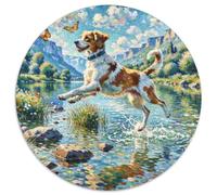 Springer Spaniel 1000 Pieces Jigsaws Pet Dog Round Puzzles Jigsaw Puzzles Creative Travel Gifts,Present 1000pcs (67.5x67.5cm)