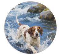 Springer Spaniel 1000 Pieces Pet Round Jigsaw Puzzles 100% Recycled Cardboard Educational Games for Adults And Kids 1000pcs (67.5x67.5cm)