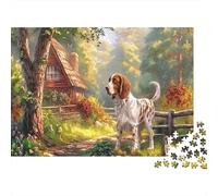 Springer Spaniel 1000 Pieces Premium Cardboard Jigsaw Puzzles Teen Jigsaw 12-18 Fans After-school Handsome Little Dog Puzzle Activity Indoor Leisure Home Fun 70x50cm/1000pcs