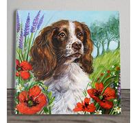 Springer Spaniel Ceramic Picture Tile Artwork By Judith Yates Hanging Wall Art Home Decor