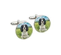 Springer Spaniel Dog Cufflinks for Men | Unique Animal Artwork Accessory | Dog Lover Present | Handmade Gift Boxed Cufflinks | Illustrated Springer Spaniel Design | Gift for Birthday or Christmas