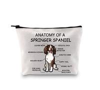 Springer Spaniel Dog Lover Gift Anatomy of A Springer Spaniel Makeup Bag Springer Spaniel Dog Mom Cosmetic Bag Springer Spaniel Owner Gift (Springer Spaniel White)