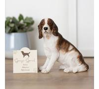 Springer Spaniel Dog Ornament With Mini Standing Sentiment Card