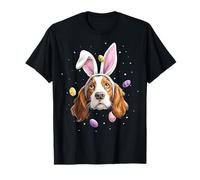 Springer Spaniel Dog Rabbit Eggs Bunny Ears Cute Spring T-Shirt
