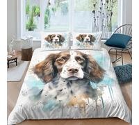 Springer Spaniel Duvet Cover Double Householdfurnishing Beautiful 3D Printed Effect 3 Pcs Graffiti Art Double Bed Sheet Set King（220x240cm）