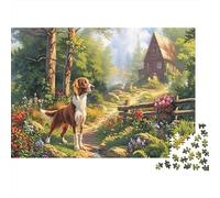 Springer Spaniel Heavyweight Paper Spaniel in Forest with Flowers Jigsaw Puzzle for Seniors Relaxing Secret Santa Gift 52x38cm/1000pcs