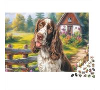 Springer Spaniel Heavyweight Paper Spaniel with Tongue Out on Path Jigsaw Puzzle Relaxing Puzzle Gift 38x26cm/1000pcs