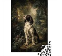 Springer Spaniel in Forest 1000-Piece Jigsaw Puzzle for Adults, 38x26cm/1000pcs, A Calm After-work Activity; Low-dust Card Pieces for Tidy Sorting