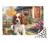 Springer Spaniel Jigsaw Puzzle 1000 Pieces Energetic Spotted Alert Springer Spaniels Eco Paper Puzzle for Focus, Calm Relaxation And Family Fun 52x38cm/1000pcs