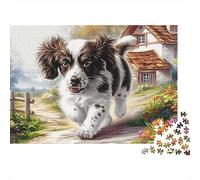 Springer Spaniel Jigsaw Puzzle 1000 Pieces Energetic Spotted Alert Springer Spaniels Paper Jigsaw for Stress Relief, Calm Relaxation And Family Time 70x50cm/1000pcs