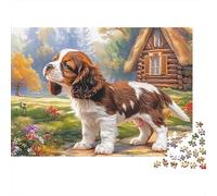 Springer Spaniel Jigsaw Puzzle 1000 Pieces Energetic Spotted Alert Springer Spaniels Paper Jigsaw for Stress Relief, Calm Relaxation And Family Time 38x26cm/1000pcs
