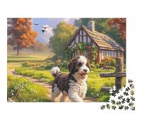Springer Spaniel Jigsaw Puzzle 1000 Pieces Energetic Spotted Alert Springer Spaniels Premium Paper Jigsaw for Focus, Calm Relaxation And Enjoyable Family Leisure 70x50cm/1000pcs