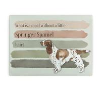 Springer Spaniel Large Rectangular Glass Worktop Protector - Dogs Themed Humourous Gifts - Smooth Board Kitchen Chopping/Cutting Board Worktop Saver with Non-Slip Feet 39cm x 28.5cm (15" x 11")