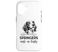 Springers Make Me Happy | Funny Springer Spaniel Lover Case for iPhone 16