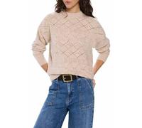 SPRINGFIELD Women's 1.t.ap.Sweater Pointelle Lurex Jersei, Light Beige, M