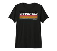 Springfield Illinois Retro Stripes Vintage City Design Premium T-Shirt