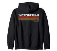 Springfield Illinois Retro Stripes Vintage City Design Zip Hoodie