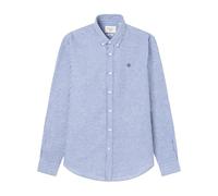 SPRINGFIELD Men's Linen Stripes European Flax Shirt, Navy Blue, M