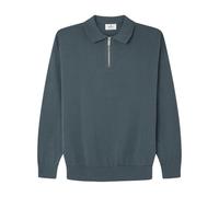 SPRINGFIELD Men's 4ic Polo Plain Knit Zipper Gg12, Cement Blue, L