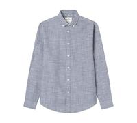 SPRINGFIELD Men's Camisa Cotton Slub Basic Shirt, Navy Blue, M