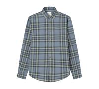 SPRINGFIELD Men's Camisa Cotton Slub Cuadros Grandes Shirt, Steel Blue, L