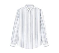 SPRINGFIELD Men's Camisa Cotton Slub Listas Shirt, Steel Blue, L