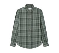SPRINGFIELD Men's Camisa Ls de Sarga A Cuadros Shirt, Green Grey, L