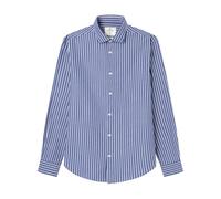 SPRINGFIELD Men's Camisa Rayas Popelin Daily Shirt, Dark Blue, M