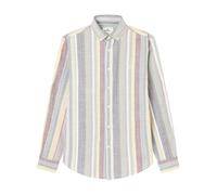 SPRINGFIELD Men's Camisa Cotton Slub Listas Shirt, Palo Yellow, M